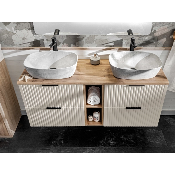 Szafka pod umywalkę 60cm 2 szuflady Kaszmirowy Mat ADEL CASHMERE 82-60-2S, Comad